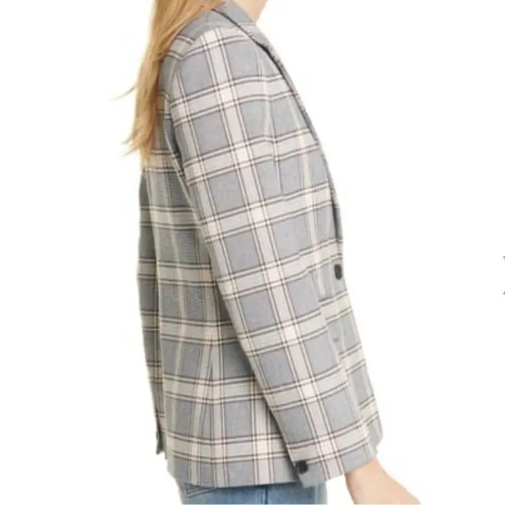 Joie Anilah Plaid Blazer Blue & Pink Women’s Size 2 MSRP: $328 - Picture 3 of 8